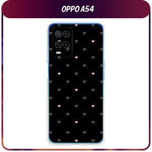 Силиконовый чехол на Oppo A54 / Оппо A54 "Чехол с сердечками"