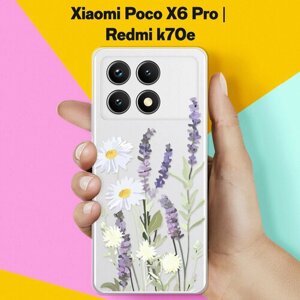 Силиконовый чехол на Poco X6 Pro / Xiaomi Redmi K70E Цветы / для Поко Икс 6 Про / Сяоми Редми К70Е