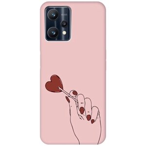 Силиконовый чехол на Realme 9 Pro, Рилми 9 Про Silky Touch Premium с принтом "Heartbreaker" розовый