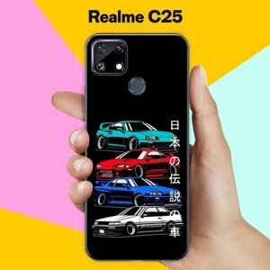 Силиконовый чехол на Realme C25 Машины / для Реалми С25