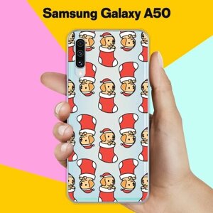 Силиконовый чехол на Samsung Galaxy A50 Узор новогодний / для Самсунг Галакси А50