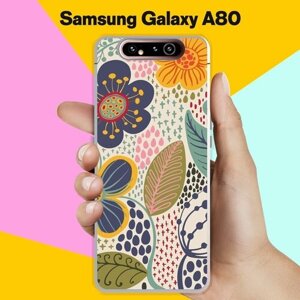 Силиконовый чехол на Samsung Galaxy A80 Цветы / для Самсунг Галакси А80
