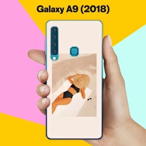 Силиконовый чехол на Samsung Galaxy A9 (2018) Девушка на пляже / для Самсунг Галакси А9 2018