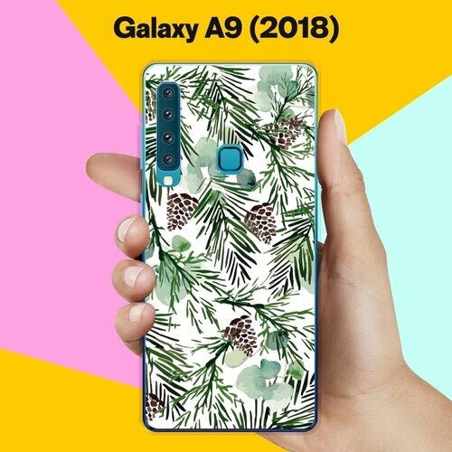 Силиконовый чехол на Samsung Galaxy A9 (2018) Шишки на елке / для Самсунг Галакси А9 2018