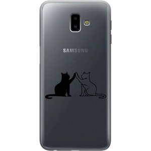 Силиконовый чехол на Samsung Galaxy J6+2018), Самсунг Джей 6 плюс с 3D принтом "Cats" прозрачный