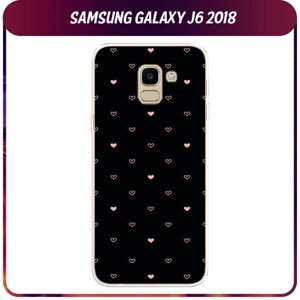 Силиконовый чехол на Samsung Galaxy J6 2018 / Самсунг Галакси J6 "Чехол с сердечками"