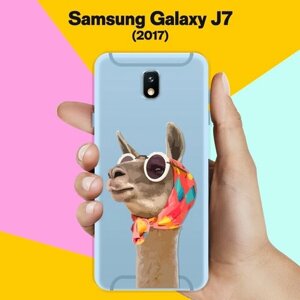 Силиконовый чехол на Samsung Galaxy J7 (2017) Лама / для Самсунг Галакси Джей 7 2017