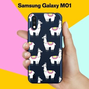Силиконовый чехол на Samsung Galaxy M01 Ламы / для Самсунг Галакси М01