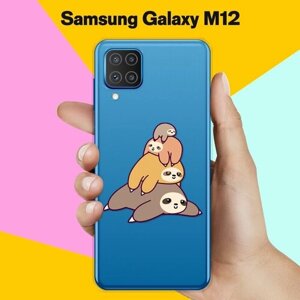 Силиконовый чехол на Samsung Galaxy M12 3 ленивца / для Самсунг Галакси М12