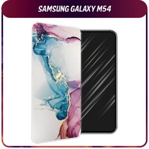 Силиконовый чехол на Samsung Galaxy M54 / Самсунг М54 "Розовые разводы рисунок"