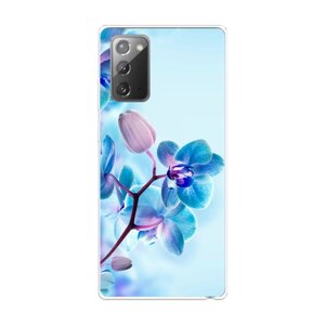 Силиконовый чехол на Samsung Galaxy Note 20 / Самсунг Галакси Ноте 20 "Голубая орхидея"