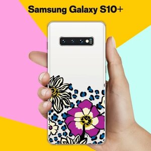 Силиконовый чехол на Samsung Galaxy S10+ Цветы / для Самсунг Галакси С10 Плюс