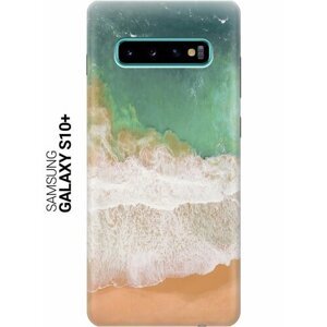Силиконовый чехол на Samsung Galaxy S10+Самсунг С10 Плюс с принтом "Пляж и волны"
