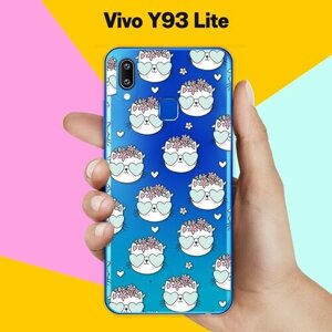 Силиконовый чехол на Vivo Y93 Lite Коты в очках / для Виво Ю93 Лайт
