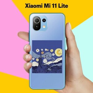 Силиконовый чехол на Xiaomi Mi 11 Lite Ночь / для Сяоми Ми 11 Лайт