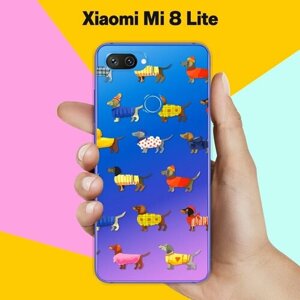 Силиконовый чехол на Xiaomi Mi 8 Lite Одежда для такс / для Сяоми Ми 8 Лайт