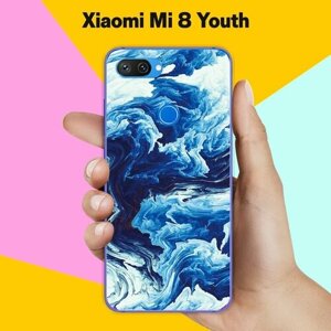 Силиконовый чехол на Xiaomi Mi 8 Youth Синий цвет / для Сяоми Ми 8 Юф