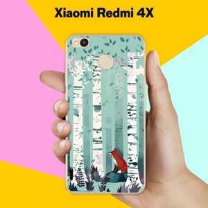 Силиконовый чехол на Xiaomi Redmi 4X Лиса в лесу / для Сяоми Редми 4 Икс