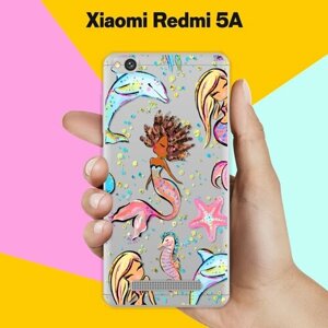 Силиконовый чехол на Xiaomi Redmi 5A Дельфин и русалка / для Сяоми Редми 5А