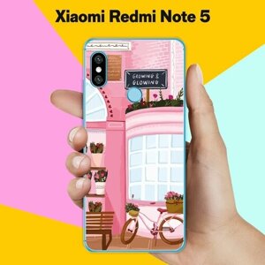 Силиконовый чехол на Xiaomi Redmi Note 5 Розовые здания / для Сяоми Редми Ноут 5