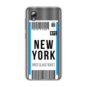 Силиконовый чехол на ZTE Blade A3 2019/L8/A31 lite / ЗТЕ Блэйд A3/L8/A31 Лайт "Билет в Нью-Йорк", прозрачный