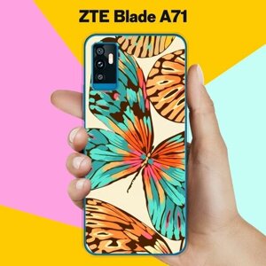 Силиконовый чехол на ZTE Blade A71 Бабочки 10 / для ЗТЕ Блейд А71
