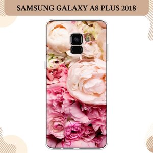 Силиконовый чехол "Пионы яркие" на Samsung Galaxy A8 Plus 2018 / Самсунг Галакси A8 Плюс