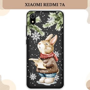 Силиконовый чехол "Поющий зайчонок" на Xiaomi Redmi 7A / Сяоми Редми 7A, прозрачный