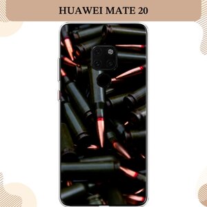 Силиконовый чехол "Пули черные" на Huawei Mate 20 / Хуавей Мате 20