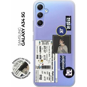 Силиконовый чехол с принтом BTS Stickers для Samsung Galaxy A34 5G / Самсунг А34