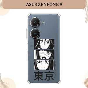 Силиконовый чехол "Tokyo girls" на Asus ZenFone 9/ZenFone 10 / Асус Зенфон 9/Зенфон 10, прозрачный