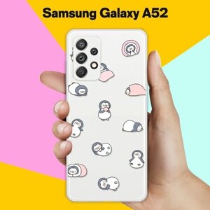 Силиконовый чехол Узор из пингвинов на Samsung Galaxy A52
