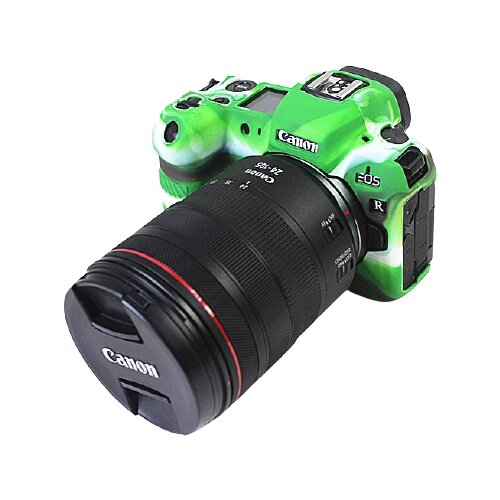 Силиконовый противоударный чехол MyPads для фотоаппарата Canon EOS R хаки