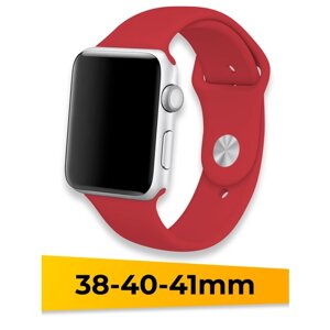 Силиконовый ремешок для Apple Watch 38-40-41mm / Спортивный сменный браслет для умных смарт часов Эппл Вотч 1-9 Series и SE / Rose Red