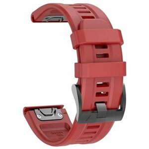 Силиконовый ремешок на часы Garmin Fenix 7X, 6X, 5X, 3, Garmin Enduro 2, Tactix 7, быстросъемный QuickFit 26 мм с гравировкой, премиум качество