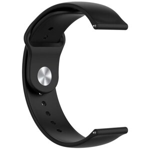 Силиконовый водостойкий сменный ремешок MyPads для умных смарт-часов Samsung Galaxy Watch Active SM-R500 со спортивным дизайном с дырками под вентиляцию и застежкой черный