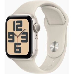 Смарт-часы Apple Watch SE 2023 A2722 40мм OLED корп. сияющая звезда Sport Band рем. сияющая звезда разм. брасл: S/M (MR9U3LL/A)