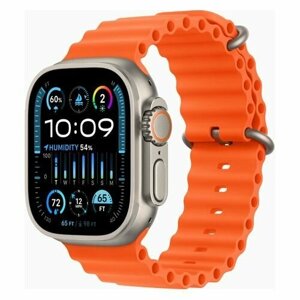 Смарт-часы Apple Watch Ultra 2 A2987, 49мм, титан / оранжевый [mreh3lw/a]