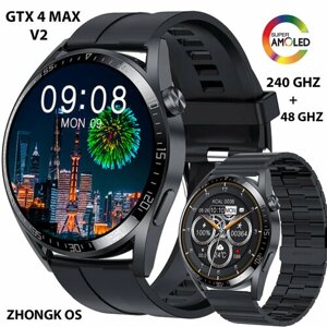 Смарт часы, Smart watch / Мужские, Женские / Умные часы, Круглые, с AMOLED экраном + 2 ремешка в подарок