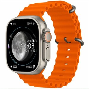 Смарт часы X9 ULTRA MINI iOS Android Bluetooth звонки, 3 ремешка оранжевый