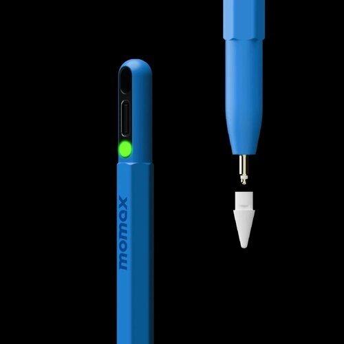 Стилус для Apple iPad Momax Mag. Link Pop Magnetic Active Stylus Pen - Blue