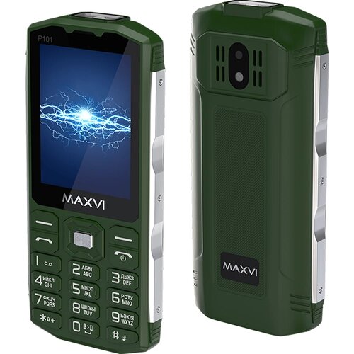 Телефон MAXVI P101, 2 SIM, зелeный