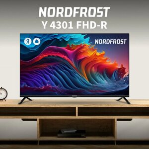 Телевизор NORDFROST Y 4301 FHD-R, 43 дюйма, HD, Smart TV, Yandex, голосовое управление Алиса, черный