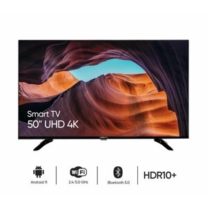Телевизор VESTA 50V3500 50" 4K smarttv UHD HDR 10+BT 5.0, wi-fi 2.4-5 ггц, черный