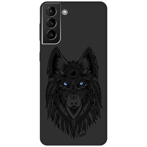 Ультратонкая защитная накладка Soft Touch для Samsung Galaxy S21 Plus с принтом "Grand Wolf" черная