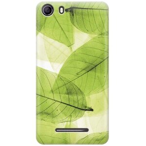 Ультратонкий силиконовый чехол-накладка для BQ BQS - 5065 Choice с принтом "Зеленые листья"