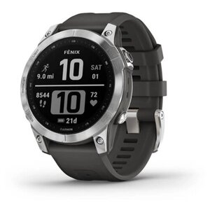 Умные часы Garmin Fenix 7 47 мм GPS, серебристый/черный
