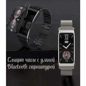 Умные смарт-часы с Bluetooth гарнитурой, черные K7