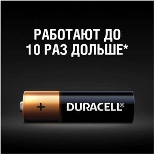 Упаковка 2 шт. Батарейки комплект 4 шт, DURACELL Basic оригинал, AA (LR6, 15А), алкалиновые, пальчиковые, MN 1500 АА LR6