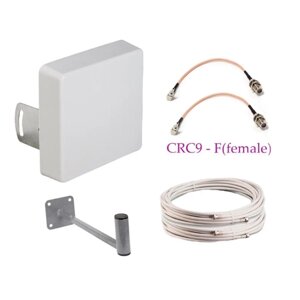 Усилитель интернет сигнала. 4g антенна для модема KROKS KAA15 mimo + кабель + кронштейн + пигтейлы CRC9